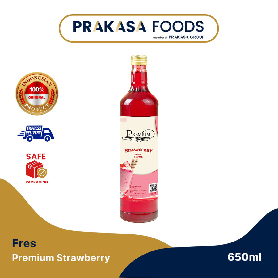 Fres Syrup Premium Strawberry 650ml - Prakasa Foods